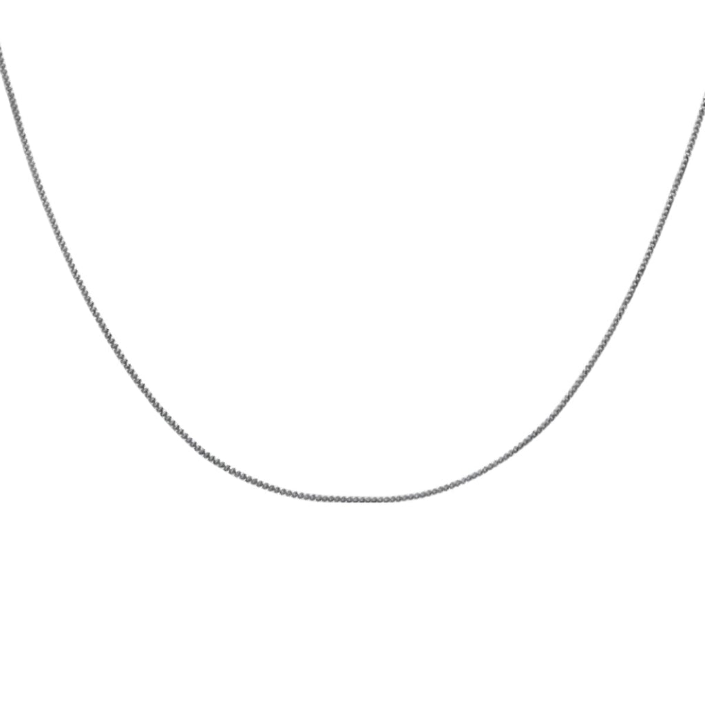 Closeout - 9K White Gold Diamond Cut Curb Chain (Size 18) with Spring Ring Clasp_7683059_1