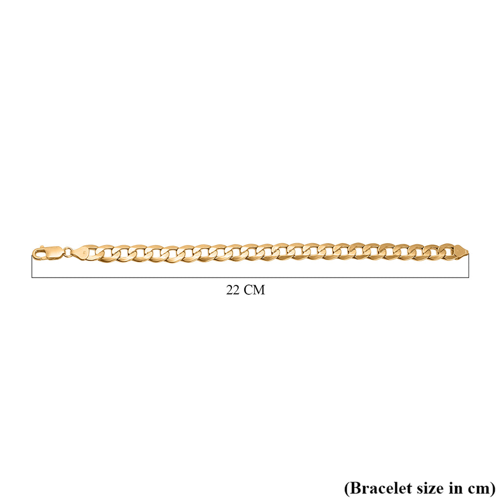 9K Yellow Gold 6 Sided Curb Bracelet (Size - 7.5), Gold Wt. 9.65 Gms_7683742_4
