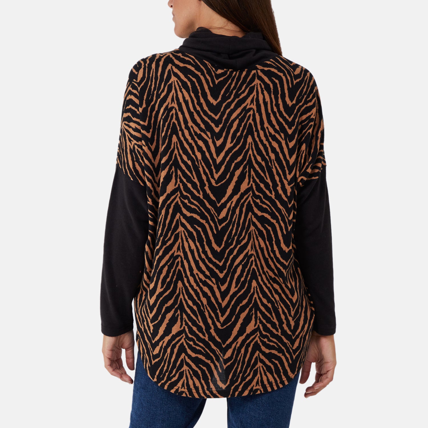 Nova of London - Animal Printed Roll Neck Jumper (Size S-M) - Brown Size 8-12 V32515666 1