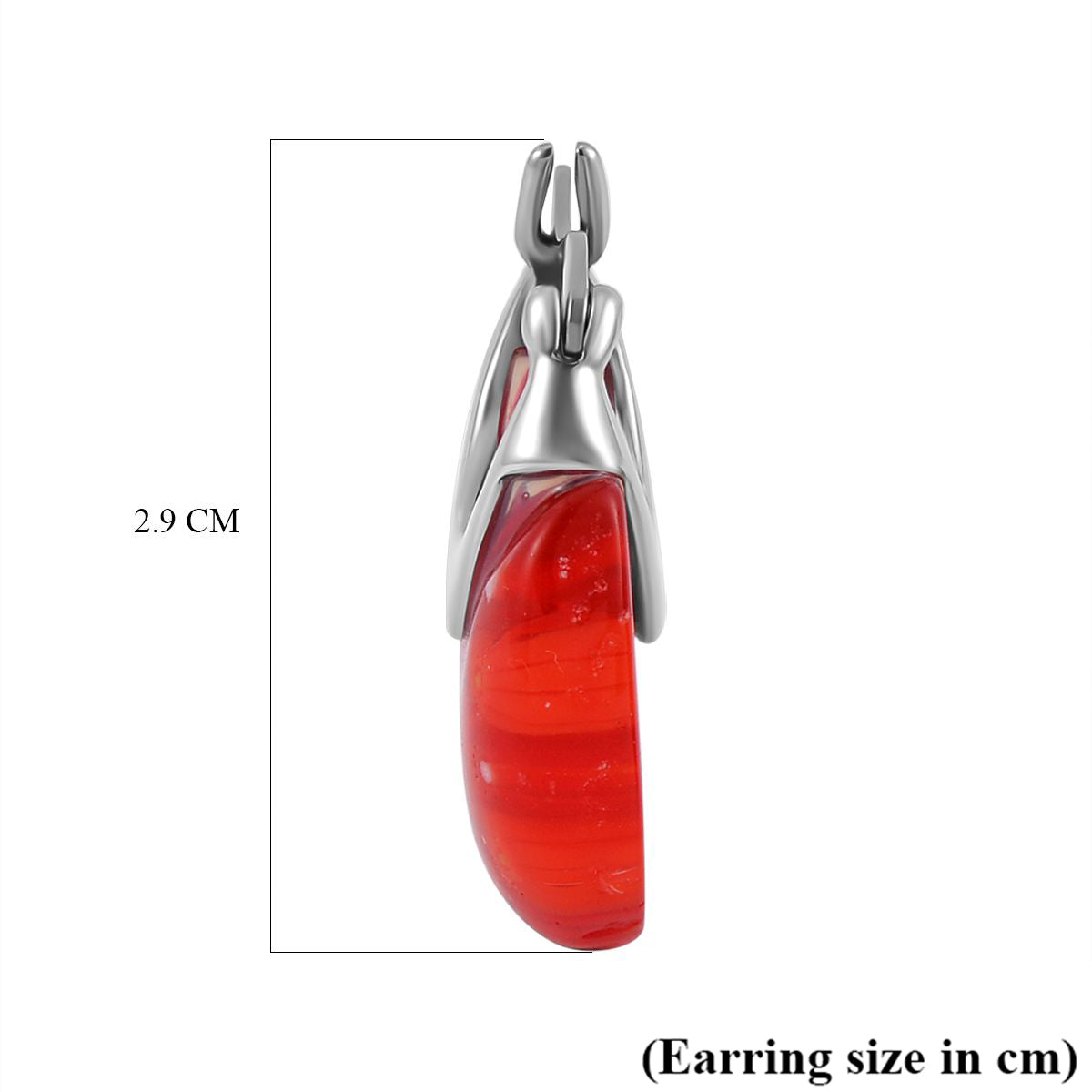 Red Colour Murano Style Basket Earrings in Stainless Steel V32513203 6