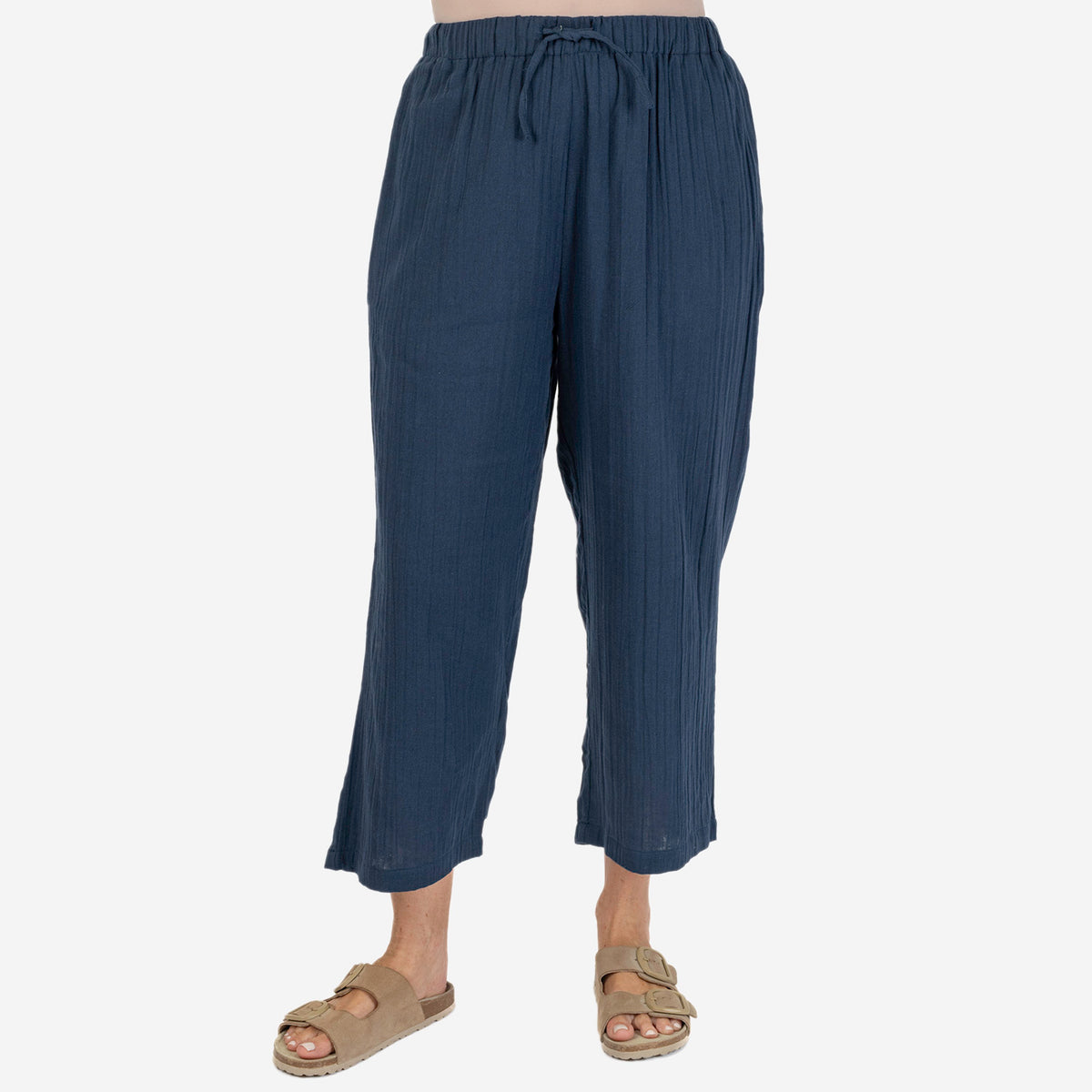 TAMSY Pure Cotton Elasticated Waist Cropped Trouser V32517655 1