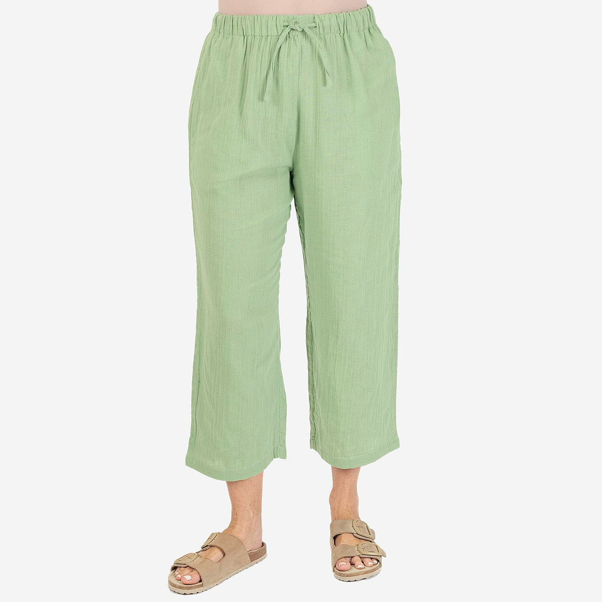 TAMSY Pure Cotton Elasticated Waist Cropped Trouser V32512583 1