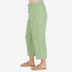 100% Cotton Tamsy Cotton Cropped Trouser Size XL (20-22) - Green_7687719_2
