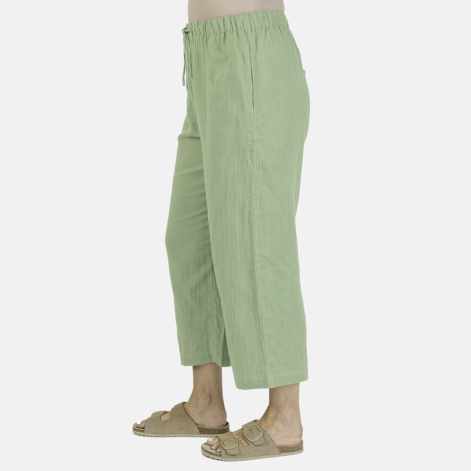TAMSY Pure Cotton Elasticated Waist Cropped Trouser V32512583 2