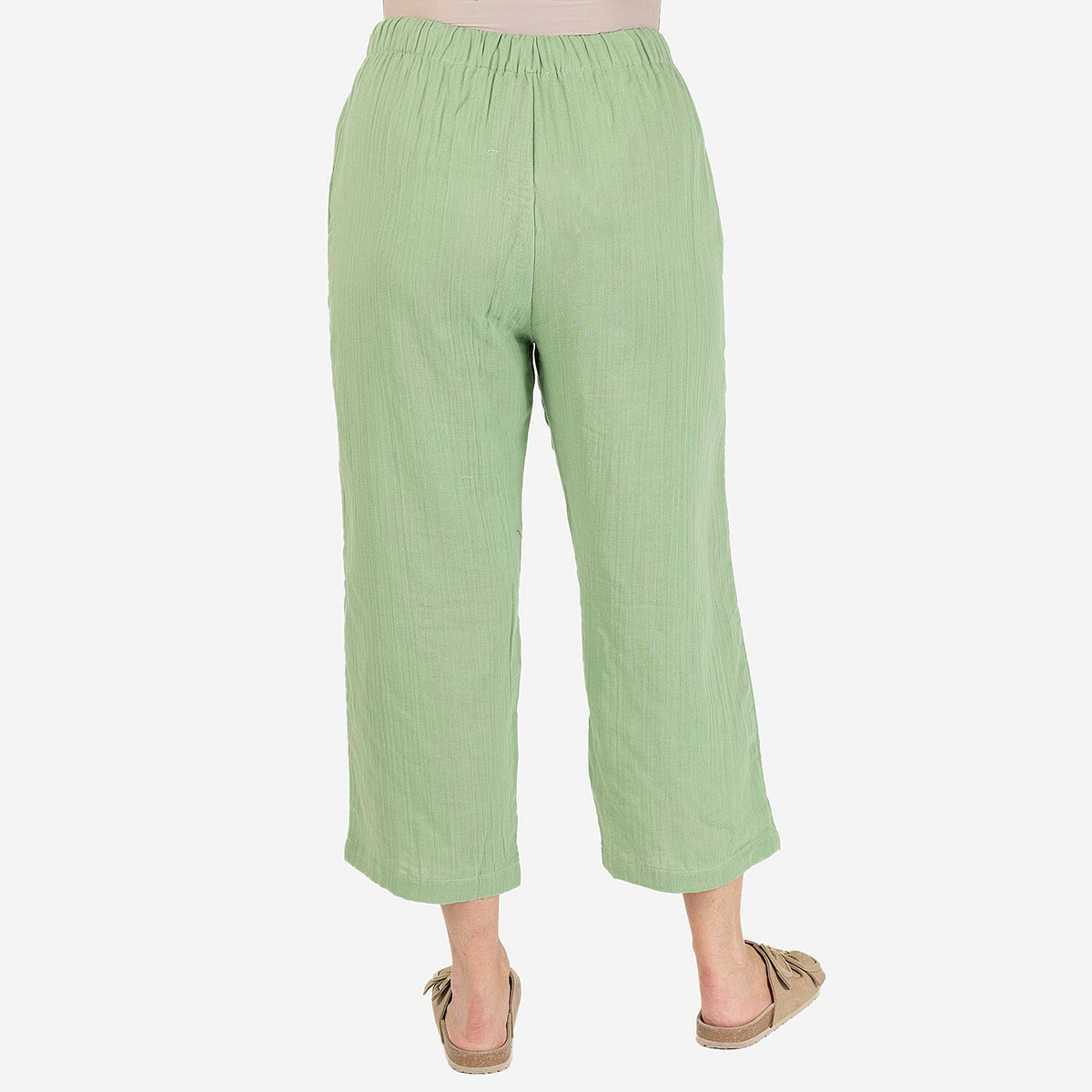 TAMSY Pure Cotton Elasticated Waist Cropped Trouser V32512583 3