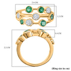 D'Joy - Gemfields Zambian Emerald & Moissanite Bubble Ring in 18K Vermeil Yellow Gold Plated Sterling Silver 1.57 Ct._7689530_5