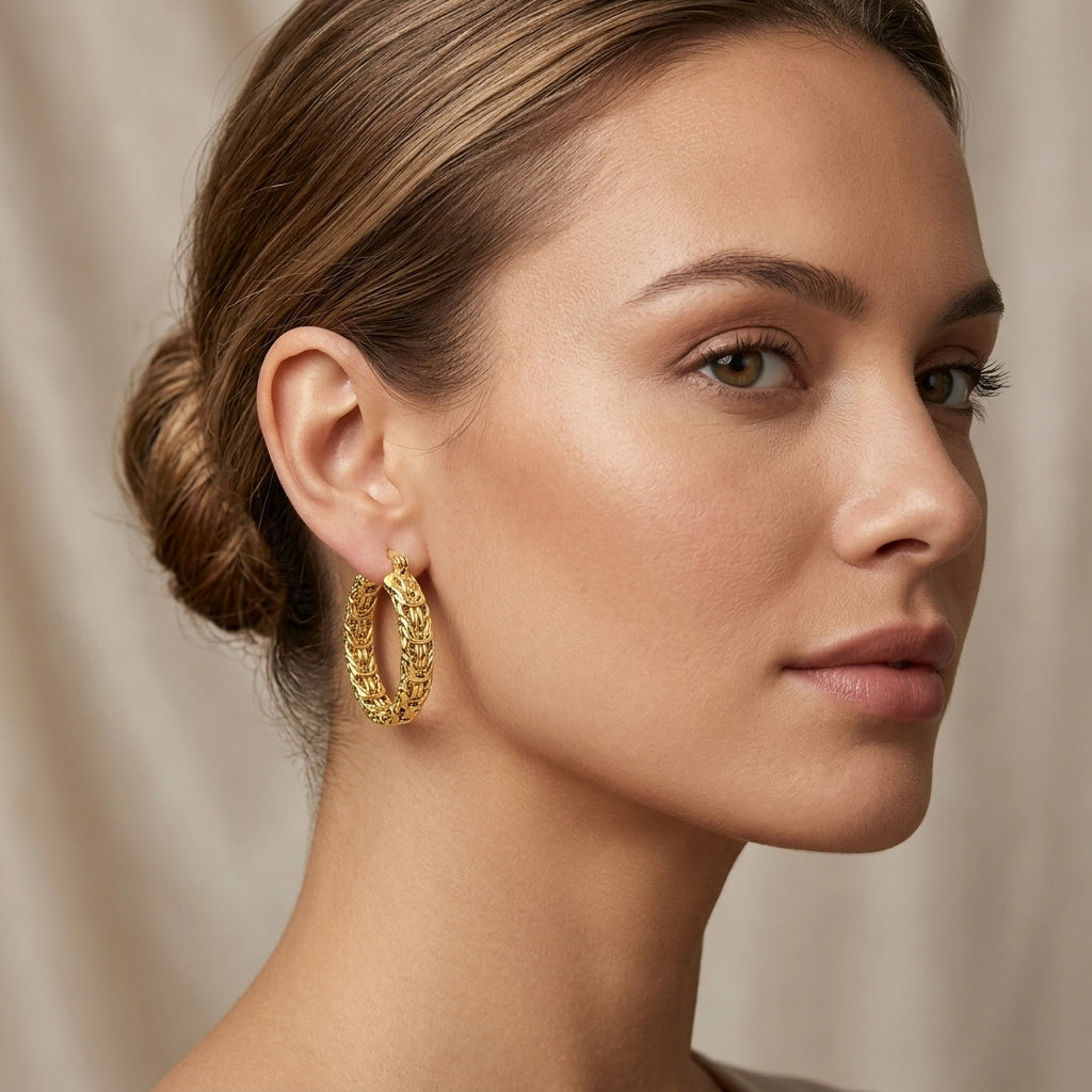 Byzantine Hoop Earring with Clasp 7689689 2