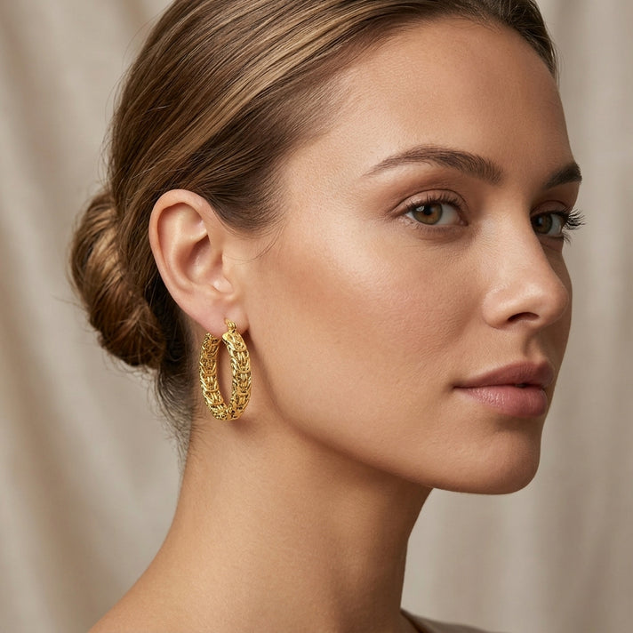 Byzantine Hoop Earring with Clasp 7689689 2