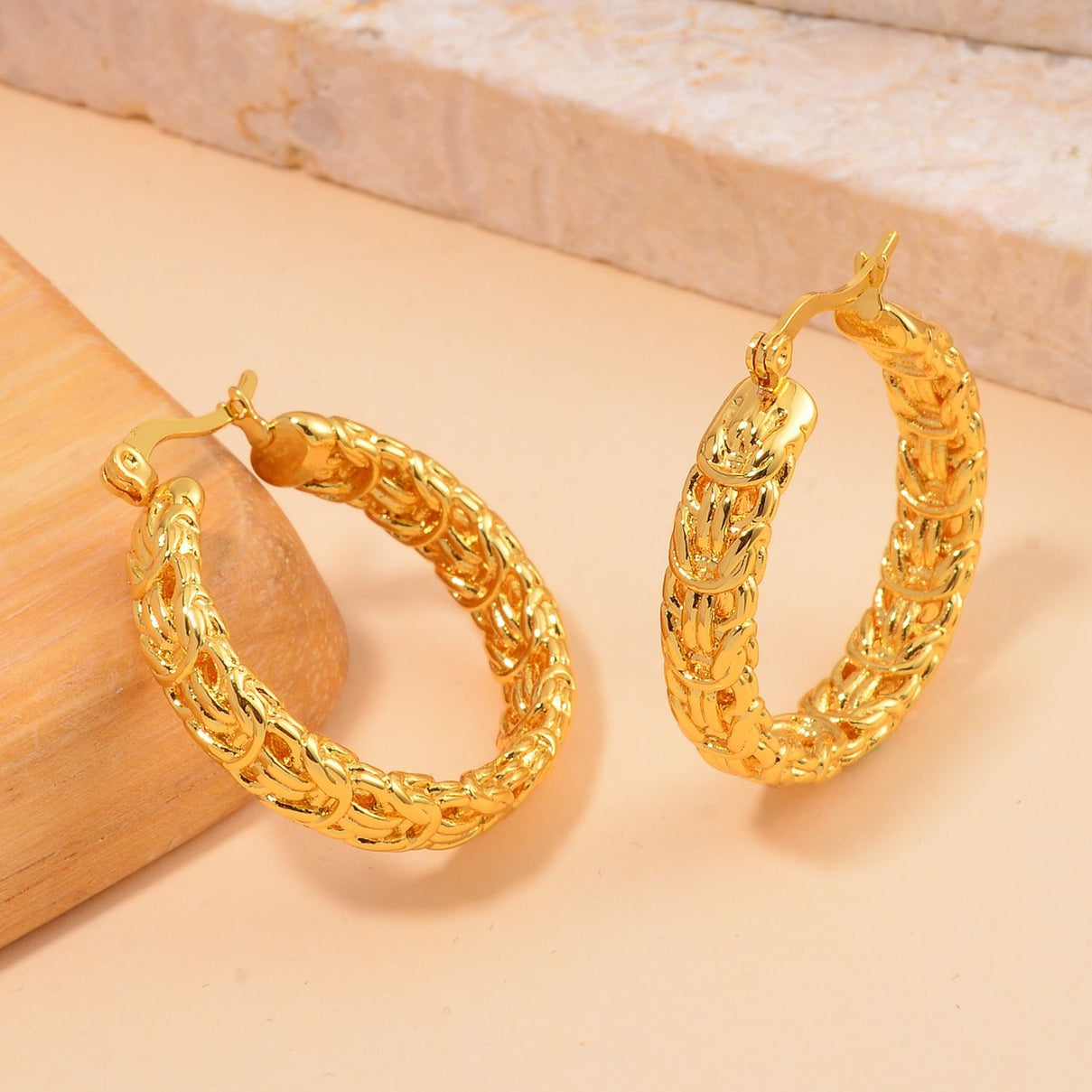 Byzantine Hoop Earring with Clasp 7689689 3