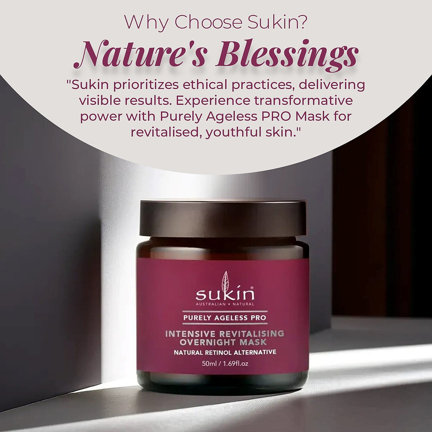 Sukin -Purely Ageless PRO Intensive Revitalising Overnight Mask 50ml 7691979 3
