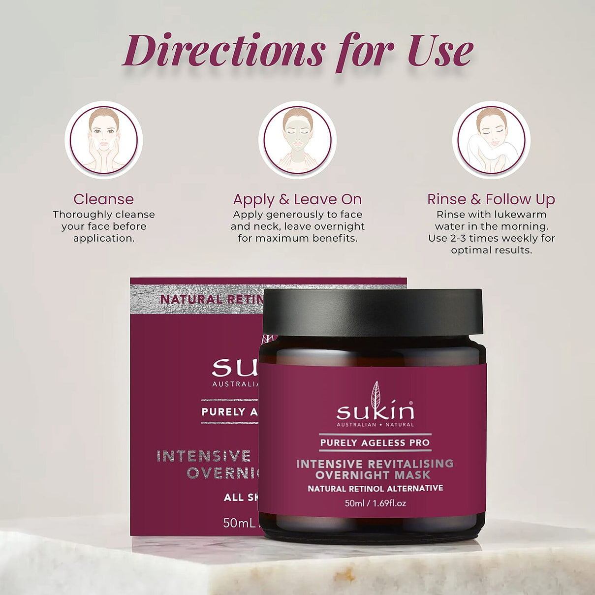 Sukin -Purely Ageless PRO Intensive Revitalising Overnight Mask 50ml 7691979 4