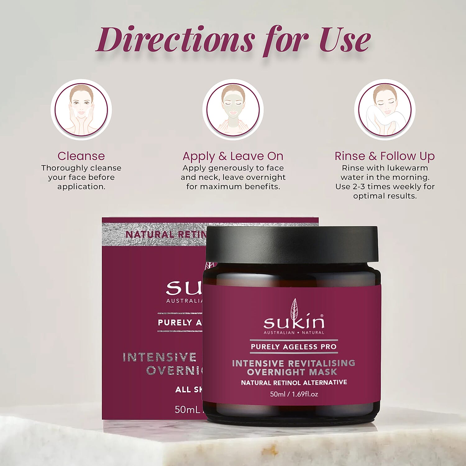 Sukin -Purely Ageless PRO Intensive Revitalising Overnight Mask 50ml 7691979 4