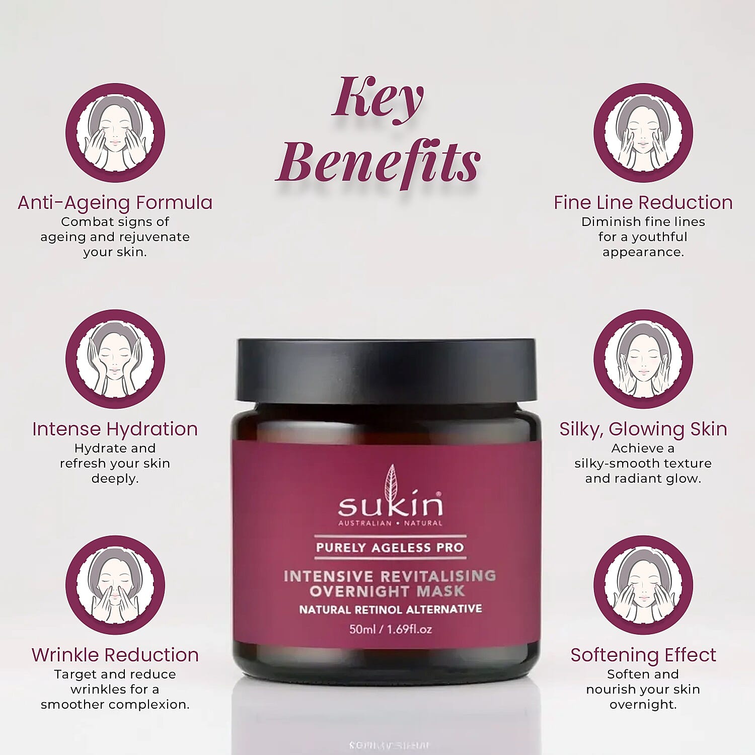 Sukin -Purely Ageless PRO Intensive Revitalising Overnight Mask 50ml 7691979 5