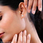 D'Joy - Moissanite Solitaire Stud Earrings with Push Back in 18K Vermeil Yellow Gold Plated Sterling Silver_7692633_2