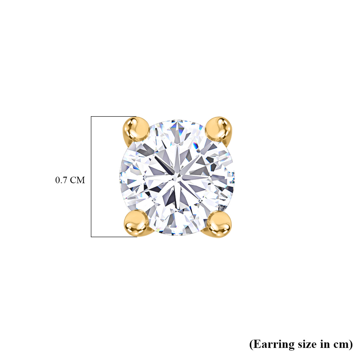 100 Faceted Moissanite Solitaire Stud Earrings in 18K Vermeil YG Plated Sterling Silver 7692633 5