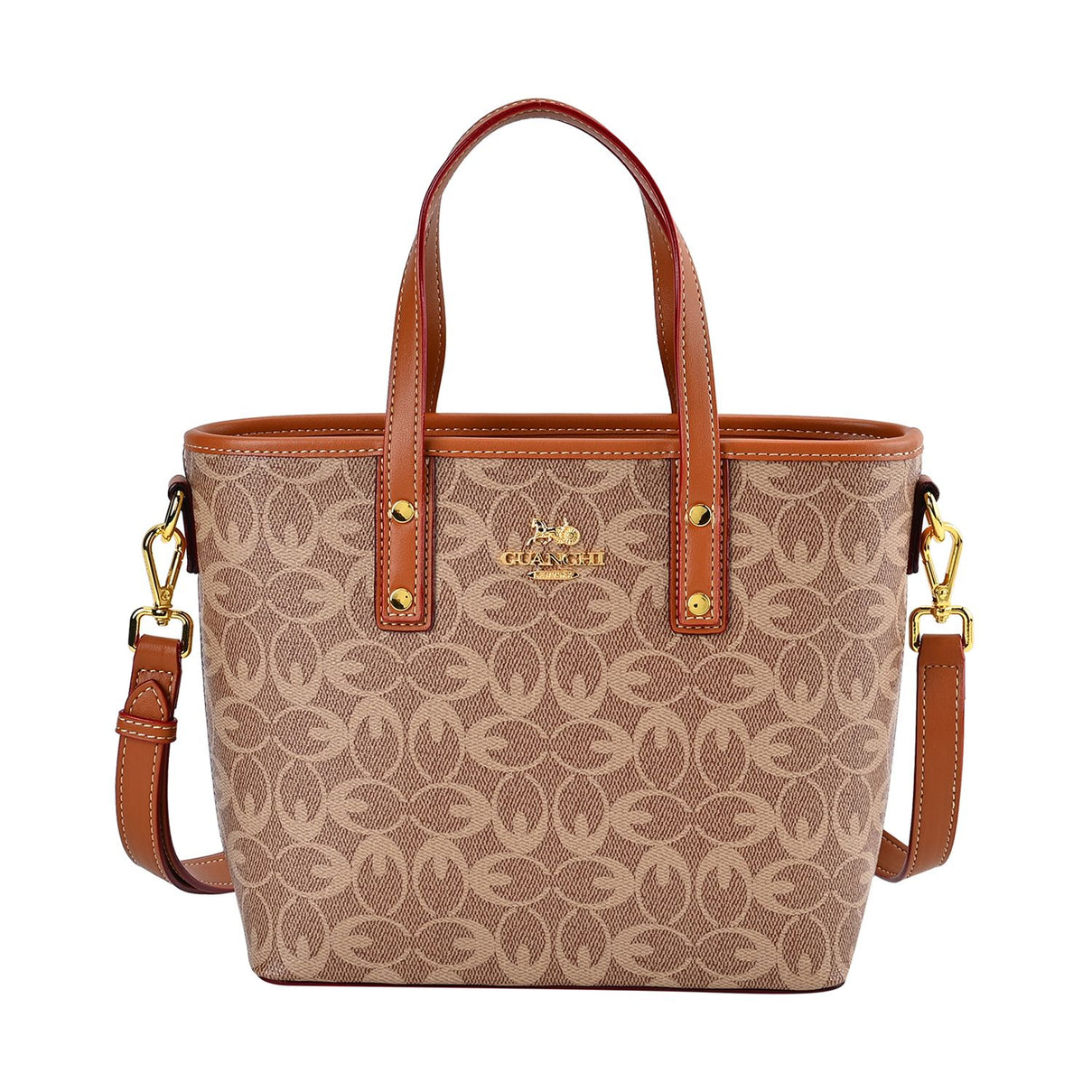 GUANCHI Crossbody Bag with Handle Drop &amp; Shoulder Strap - Brown 7693067 0
