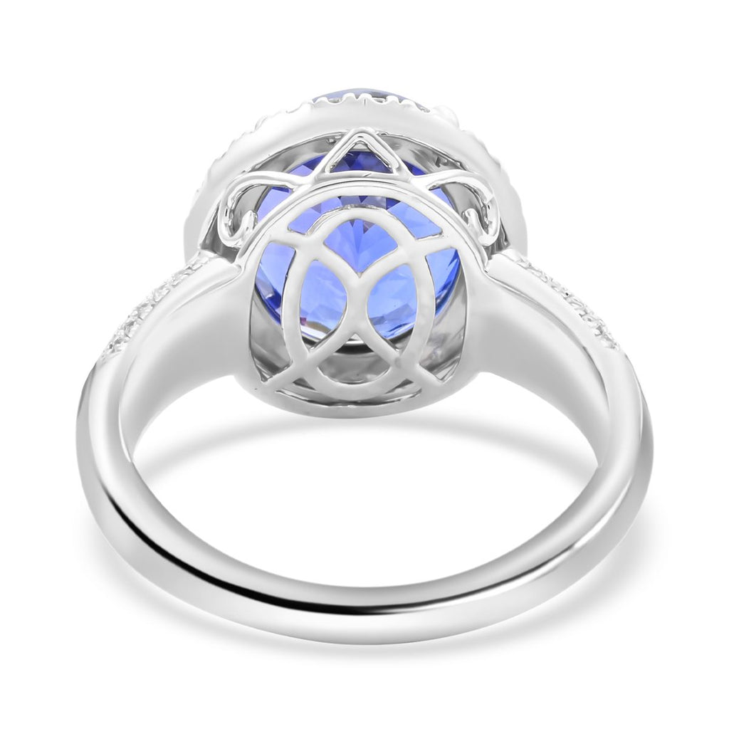 RHAPSODY 950 Platinum AGI Certified & Appraised AAAA Tanzanite and Diamond (VS/EF) Ring 8.15 Ct, Platinum Wt. 9.00 Gms._7695506_4