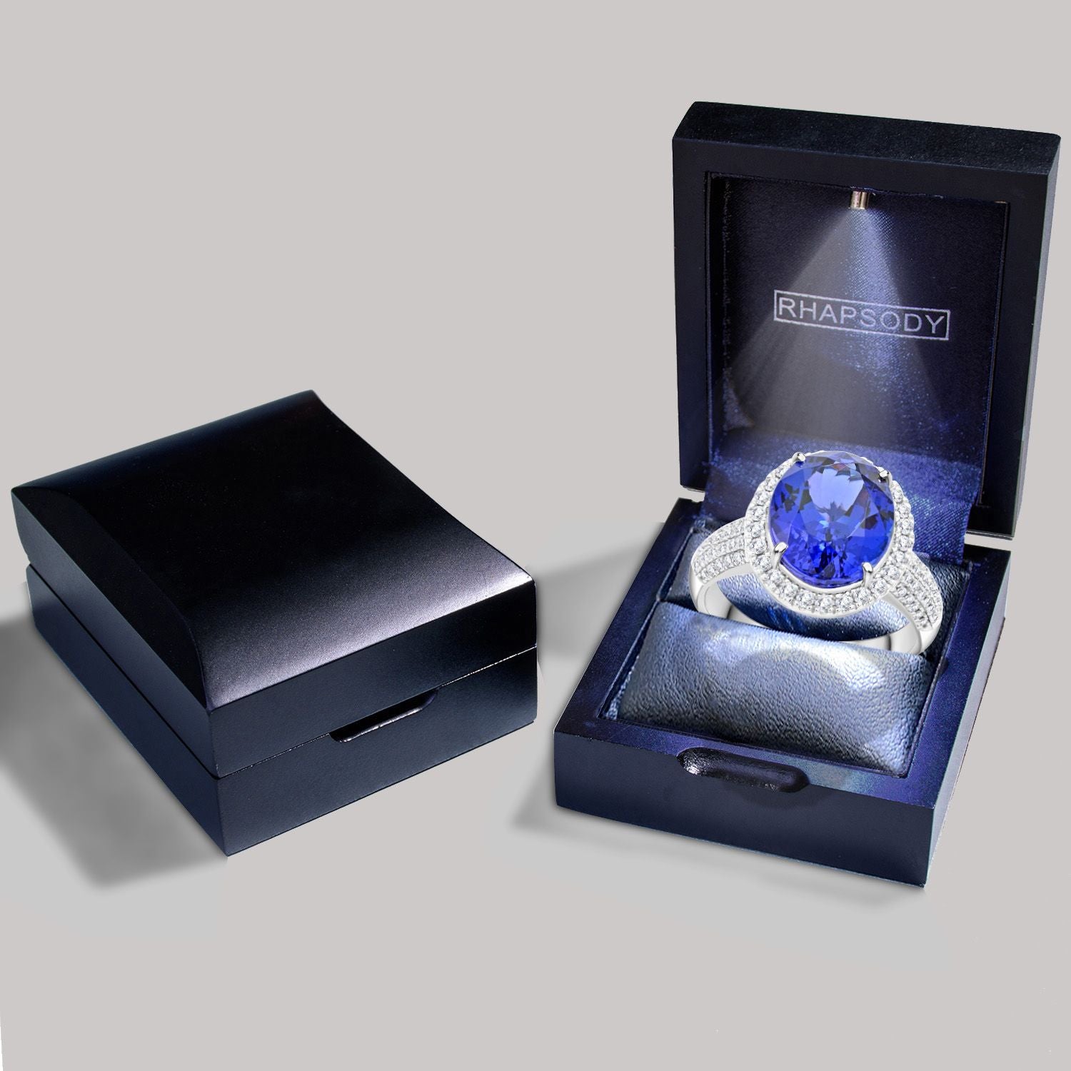 RHAPSODY 950 Platinum AGI Certified &amp; Appraised AAAA Tanzanite and Diamond (VS-EF) Ring 8.15 Ct, Platinum Wt. 9.00 Gms. 7695506 6