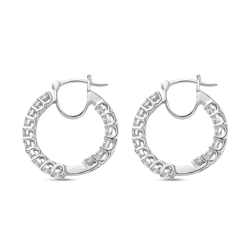 Moissanite Hoop Earrings in Platinum Overlay Sterling Silver 2.56 Ct_7697221_3
