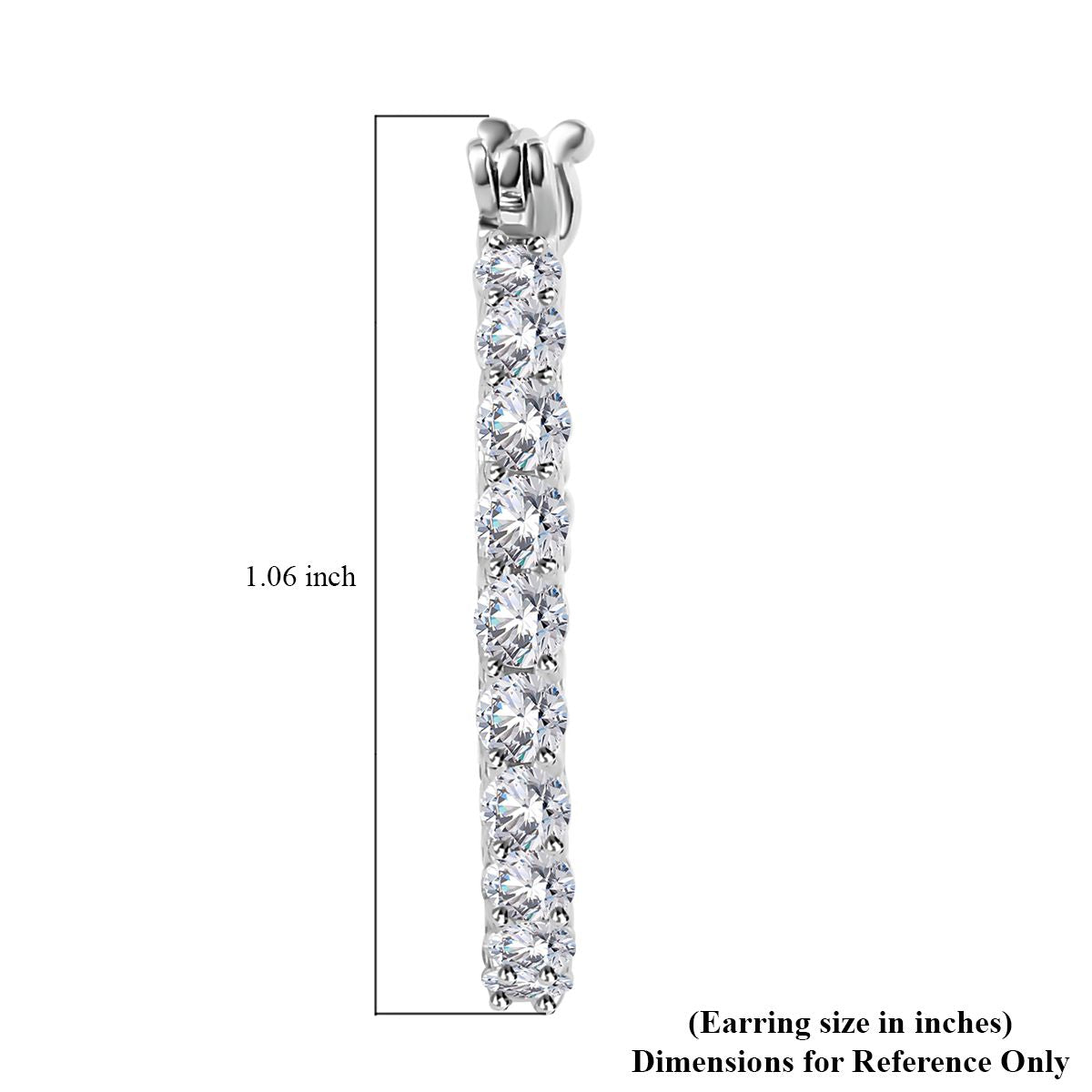 Moissanite  Inside-Out Hoop Earrings in Platinum Overlay Sterling Silver 2.560  Ct. 7697221 5