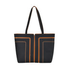 Genuine Leather Tote Bag with Handle Drop - Black & Brown_7700285
