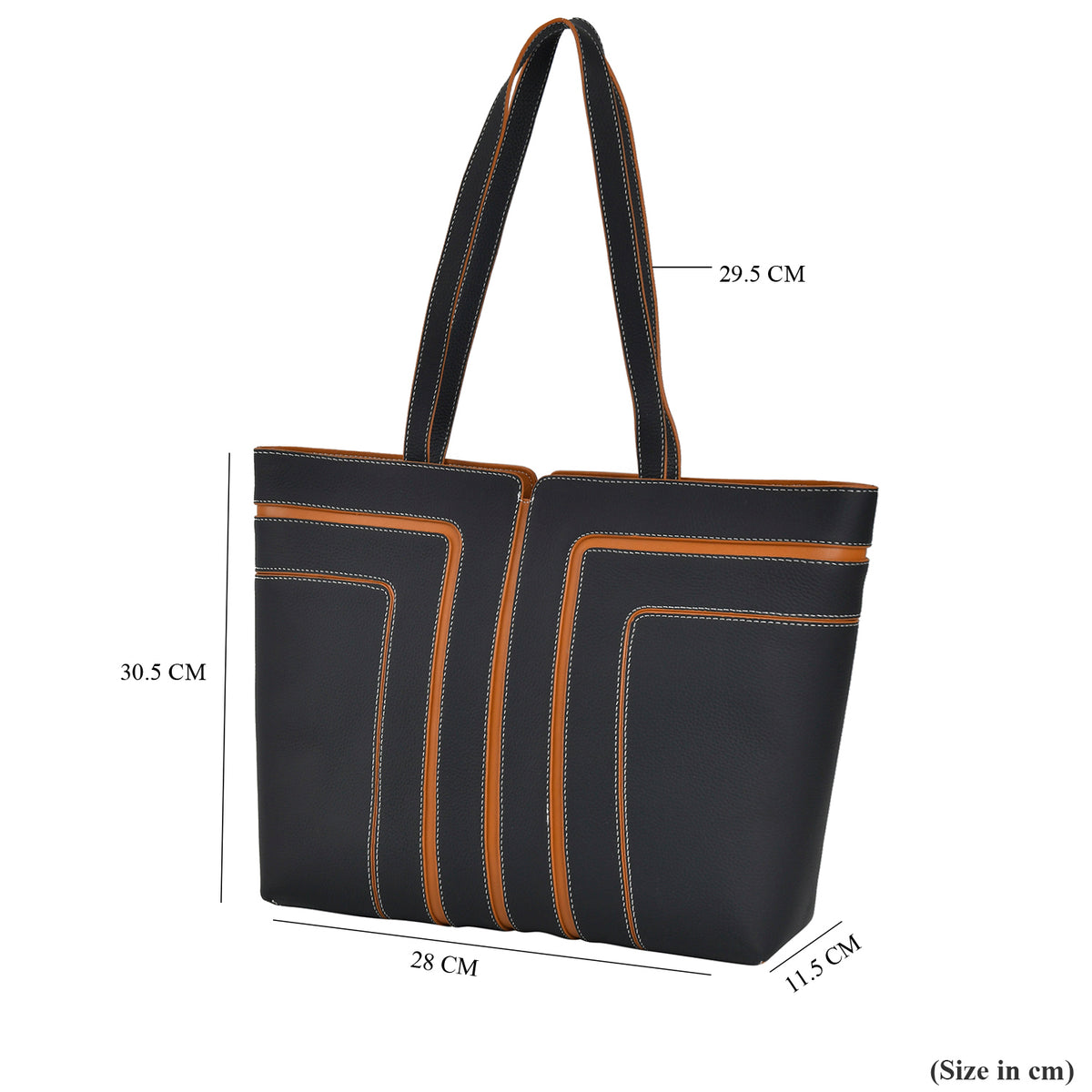 Genuine Leather Tote Bag with Handle Drop V32520231 7