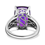 Moroccan Amethyst & Moissanite Ring in Platinum Overlay Sterling Silver 7.20 Ct._7700352_4