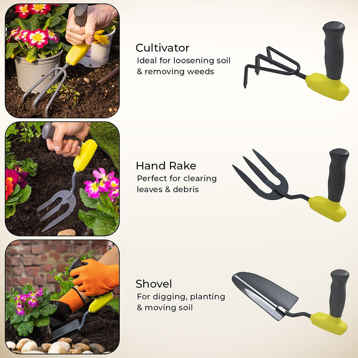 Set of 3 Gardening Tools - Includes a Shovel, Hand Rake, and Cultivator 7700656 2