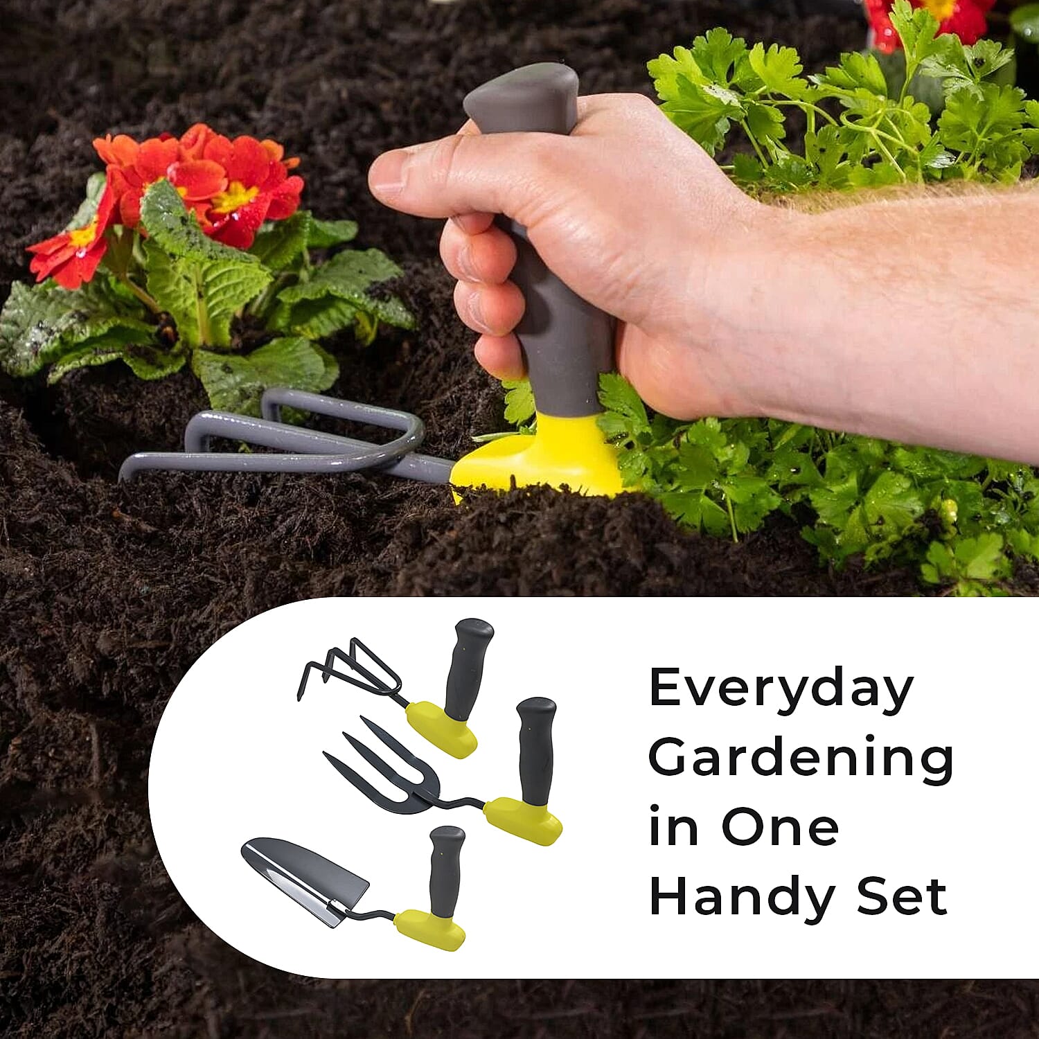 Set of 3 Gardening Tools - Includes a Shovel, Hand Rake, and Cultivator 7700656 4