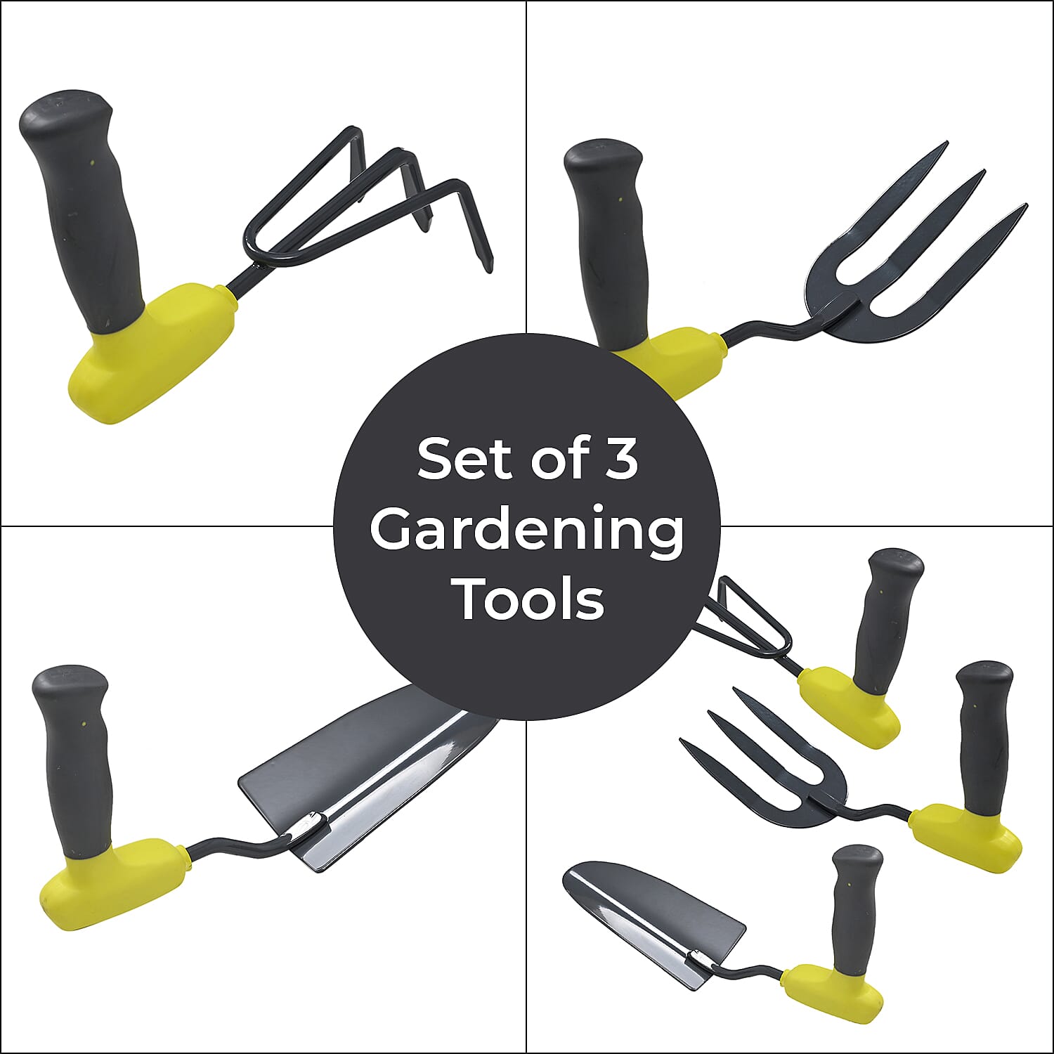 Set of 3 Gardening Tools - Includes a Shovel, Hand Rake, and Cultivator 7700656 7