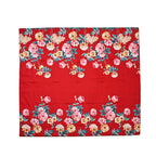 3 Piece Set - Peony Pattern Comforter with 2 Pillow Cases (Double Size 200x200 cm) - Red