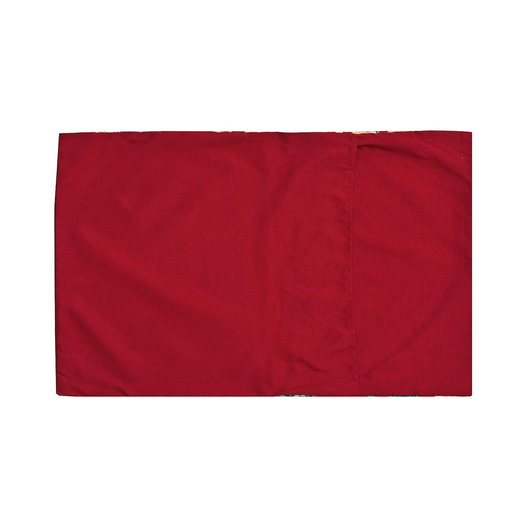 3 Piece Set - Peony Pattern Comforter with 2 Pillow Cases (Double Size 200x200 cm) - Red