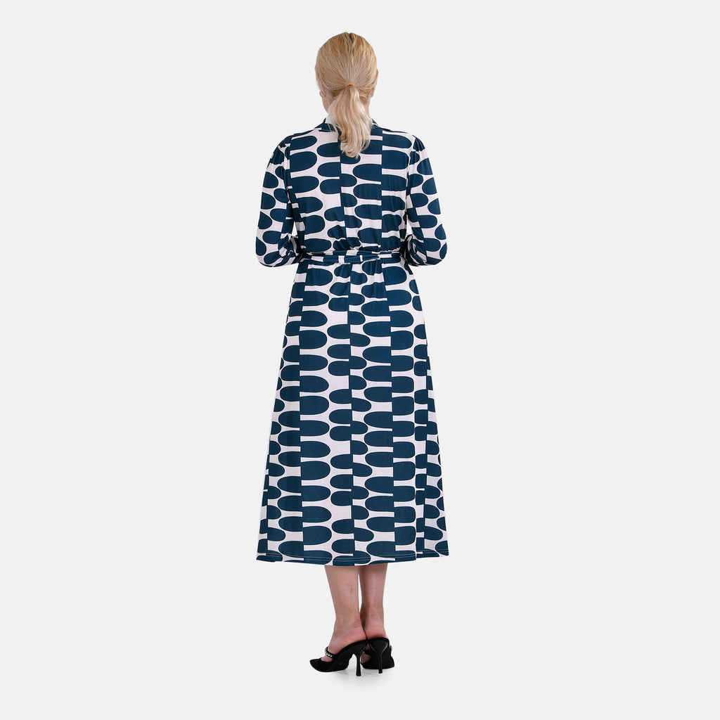 La Marey Jersey Waistband Maxi Dress with Half-Oval Pattern (Size M 12 TO 14) - Green_7704226_1
