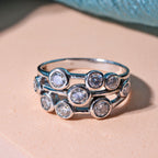 Designer Inspired - D'Joy Moissanite Bubble Ring in Rhodium Overlay Sterling Silver 1.49 Ct._7705580_1