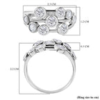 Designer Inspired - D'Joy Moissanite Bubble Ring in Rhodium Overlay Sterling Silver 1.49 Ct._7705580_5