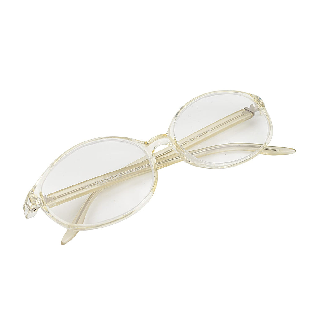 Designer Closeout - VALENTINO Rectangular Unisex Readers (Power 3.0 D) - Crystal_7705787