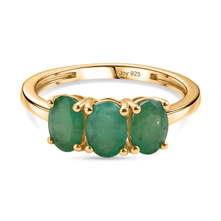 Royal Bali Collection - D'Joy Socoto Emerald Trilogy Ring in 18K Vermeil Yellow Gold Plated Sterling Silver 1.35 Ct. 7706532 1