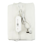 CUQOO Premium Heated Blanket with 3 Heat Setting & LED Indicator Light (Single Size 135x65 cm) - White