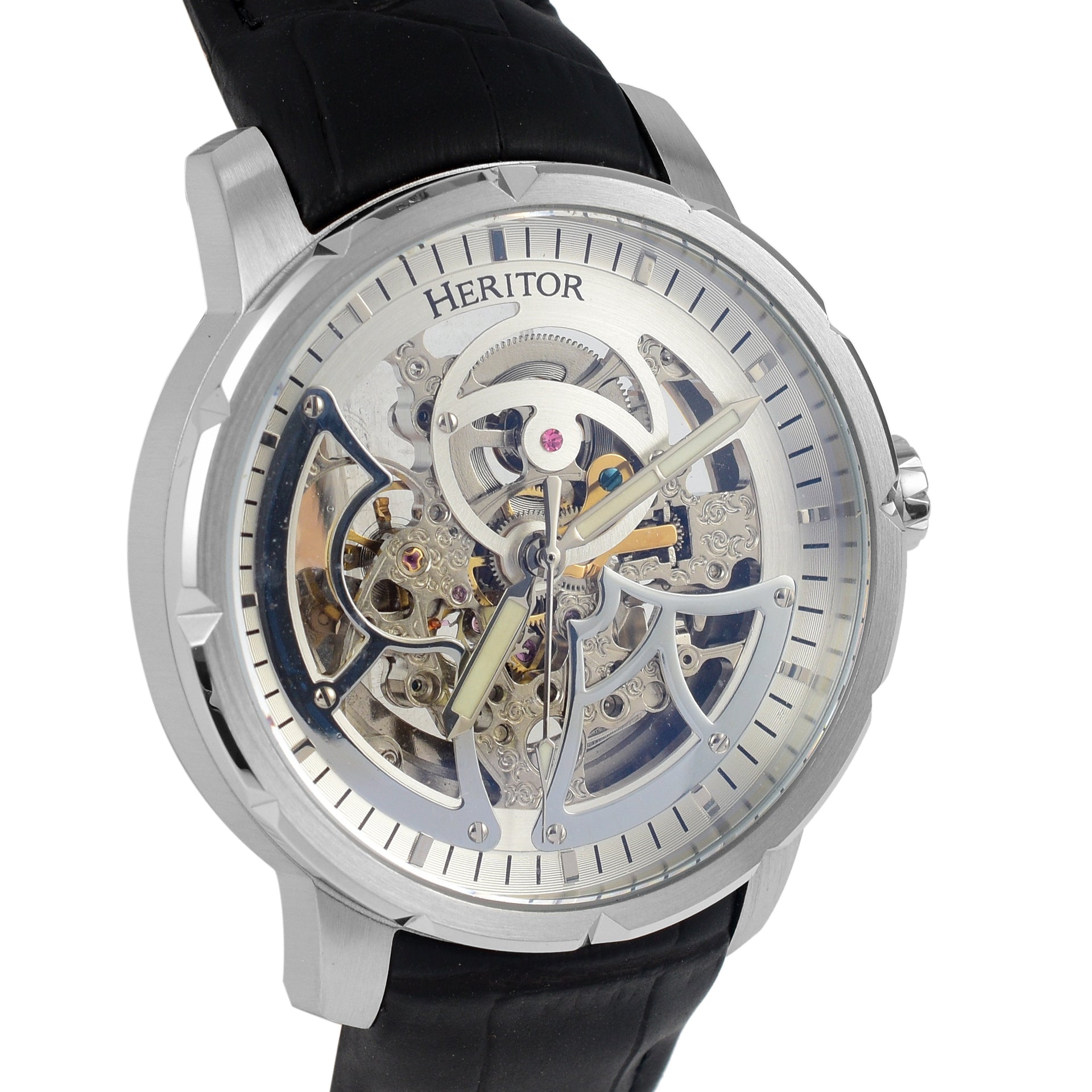 Ryder Collection Heritor Automatic Movement 5 ATM Water Resistant Watch with Black Genuine Leather Strap 7708586 3