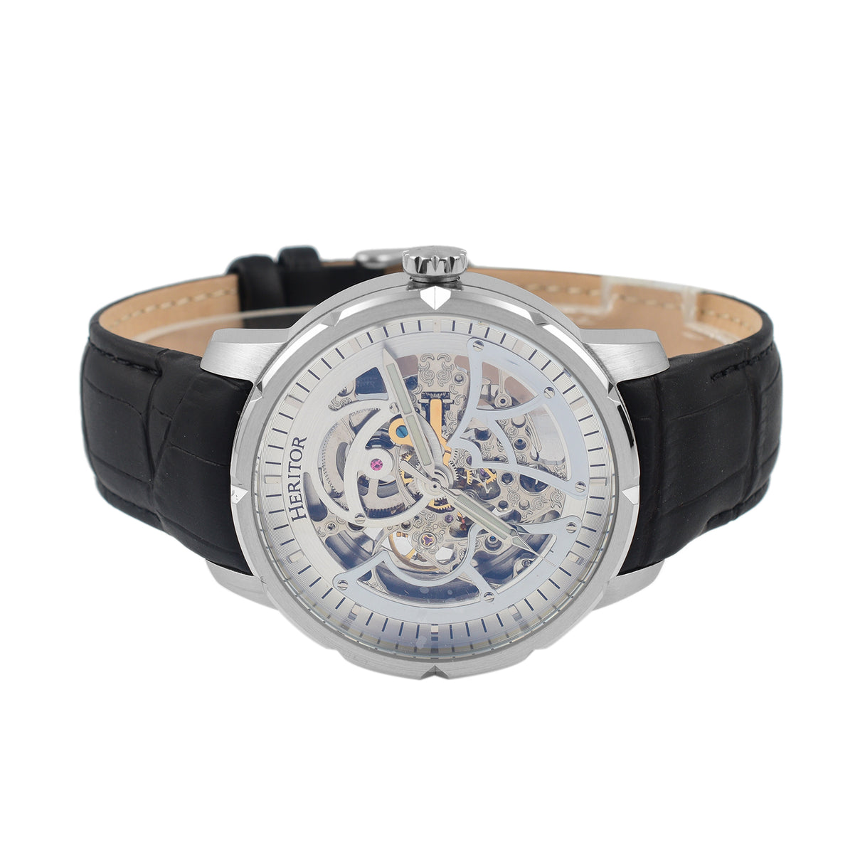 Ryder Collection Heritor Automatic Movement 5 ATM Water Resistant Watch with Black Genuine Leather Strap 7708586 4