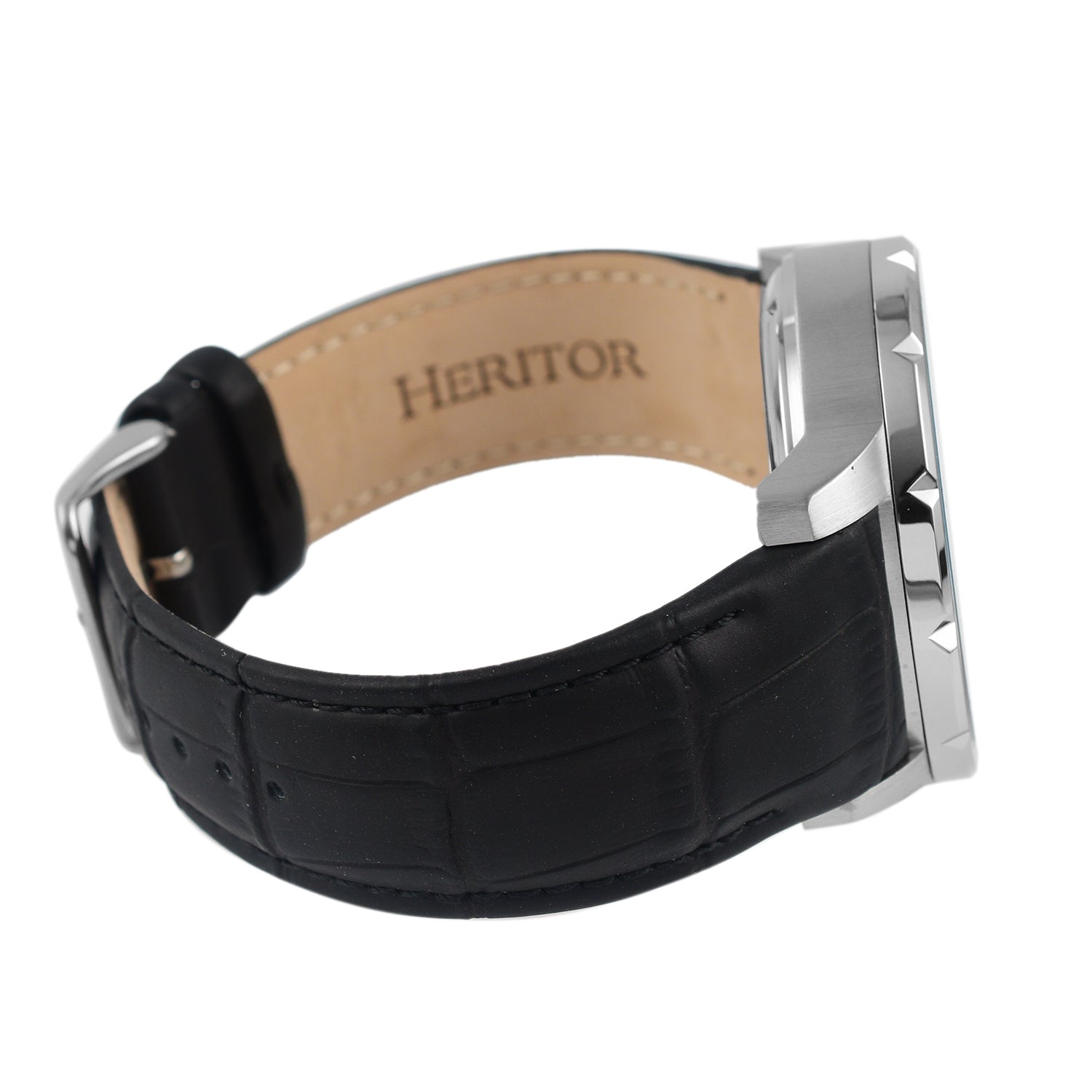 Ryder Collection Heritor Automatic Movement 5 ATM Water Resistant Watch with Black Genuine Leather Strap 7708586 5