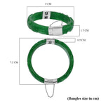 Hand Carved Green Jade Dragon Bangle in Rhodium Overlay Sterling Silver 270.00 ct_7708801_6