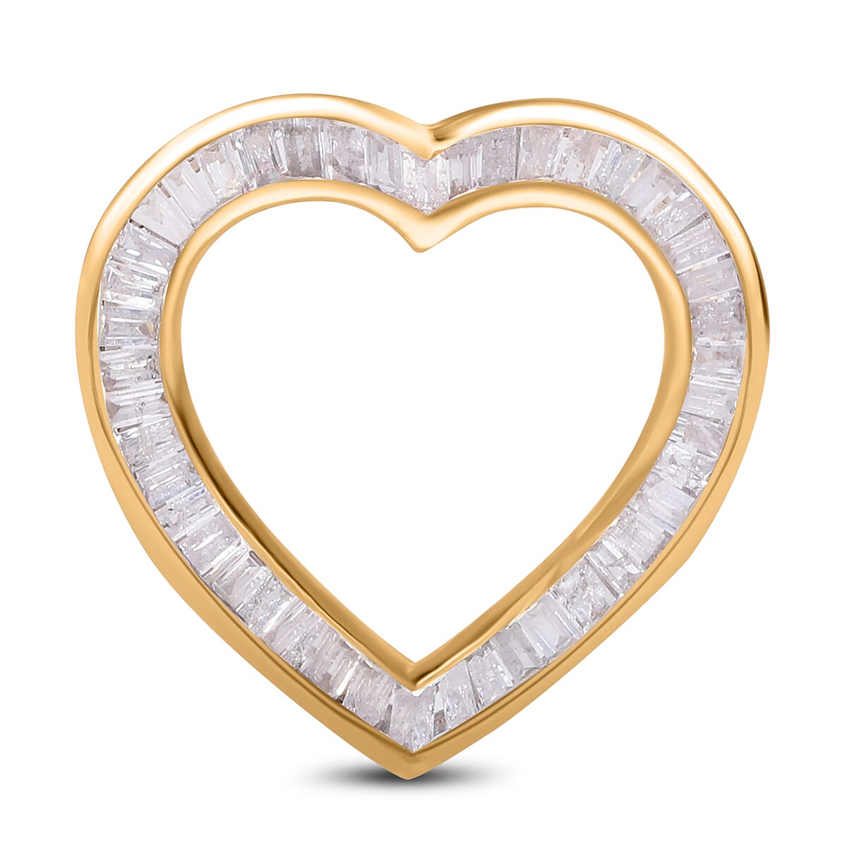9K Yellow Gold White Diamond Heart Pendant 0.51 Ct. 7709295 0