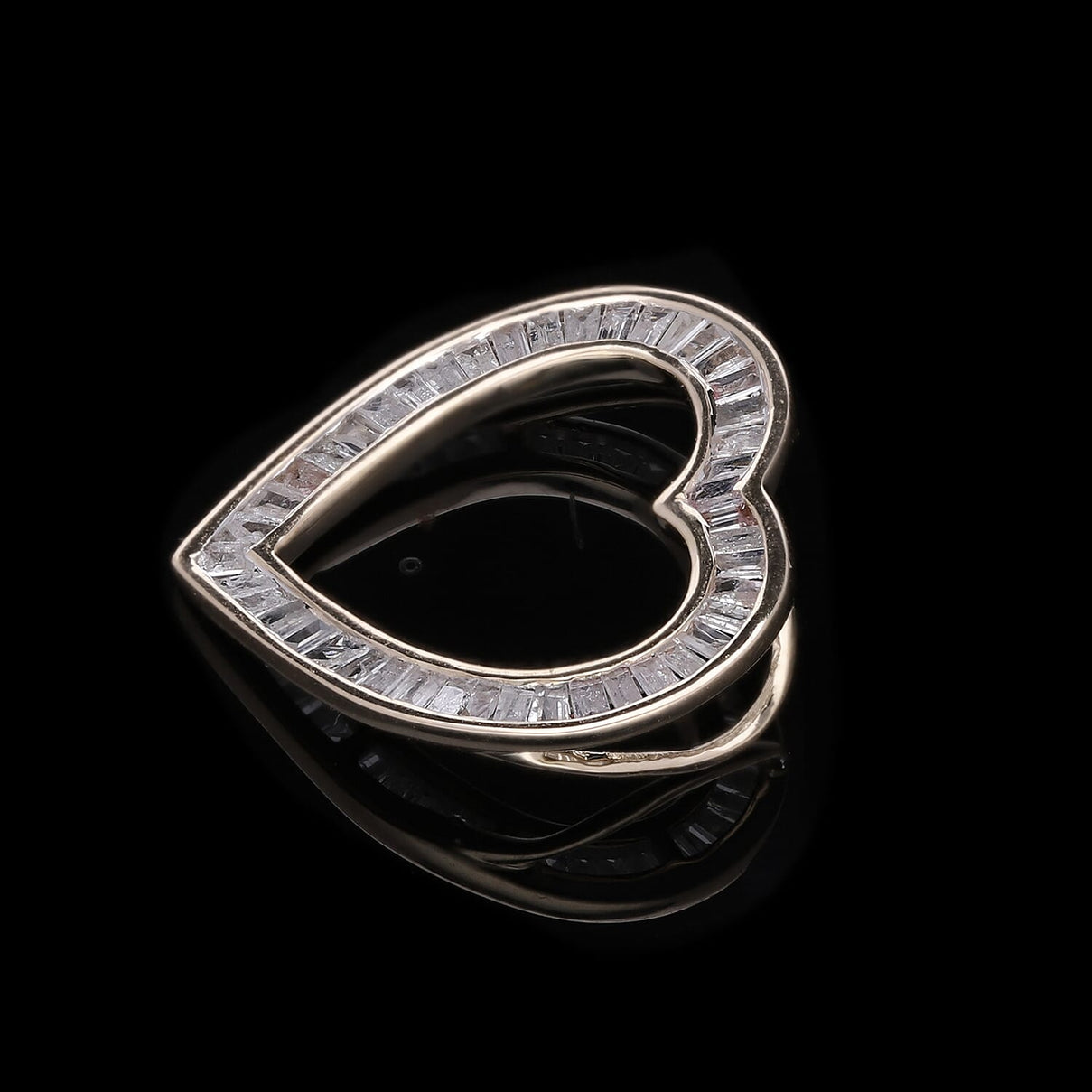 9K Yellow Gold White Diamond Heart Pendant 0.51 Ct. 7709295 1