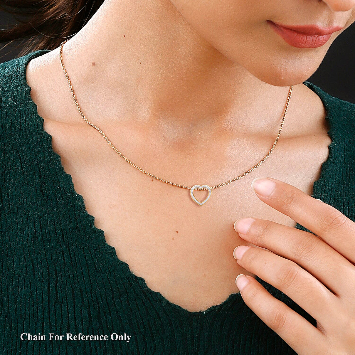 9K Yellow Gold White Diamond Heart Pendant 0.51 Ct. 7709295 2