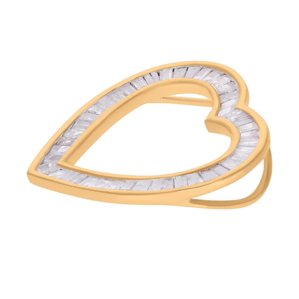 9K Yellow Gold White Diamond Heart Pendant 0.51 Ct. 7709295 3