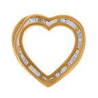 9K Yellow Gold White Diamond Heart Pendant 0.51 Ct.