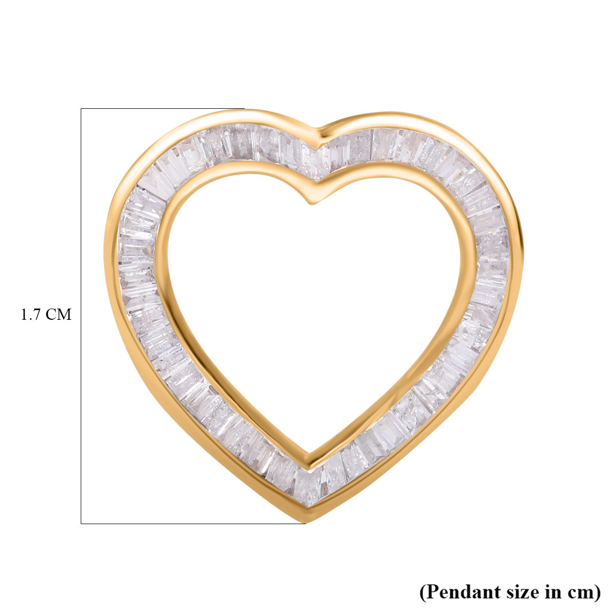 9K Yellow Gold White Diamond Heart Pendant 0.51 Ct. 7709295 5