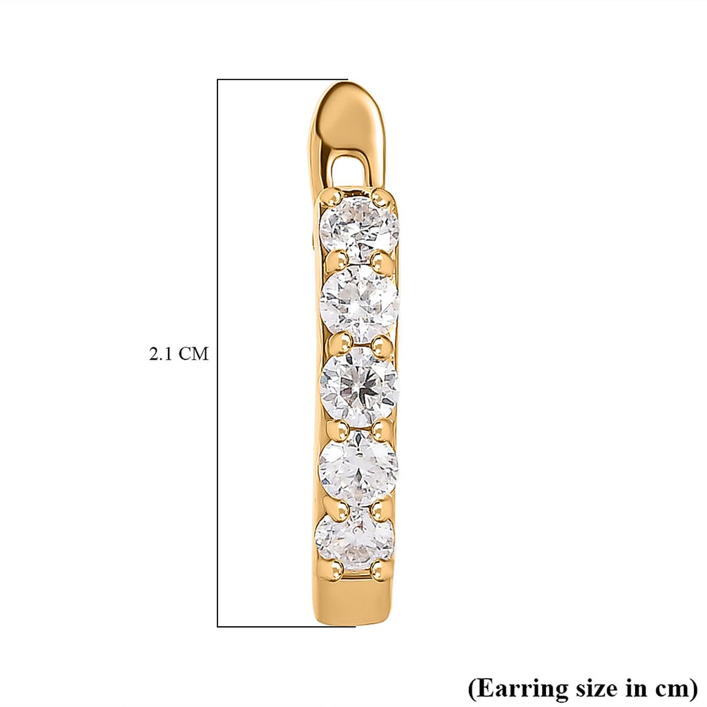 Moissanite J Hoop Earrings in 18K Vermeil Yellow Gold Plated Sterling Silver 1.00 Ct._7709836_4