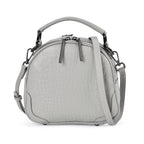 100% Genuine Leather Circle Croc Embossed Crossbody Bag - Creamy Off-White_7710165_4